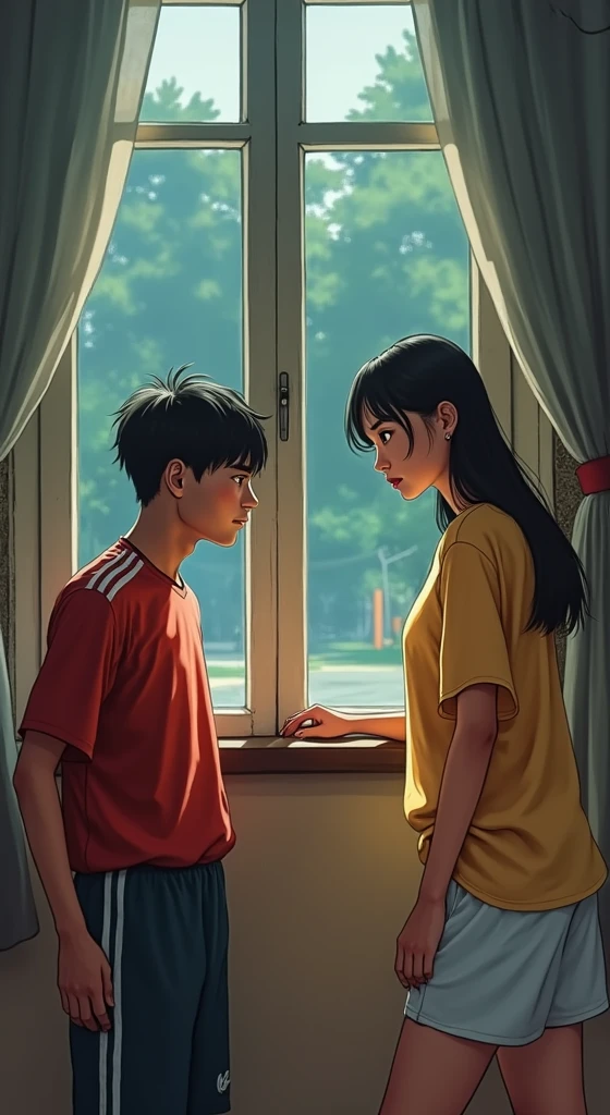 Next to each other
A girl and boy sitting in bus
Girl leaning her head on boy shoulder with close eyes and holding hand
Girl is wearing kurti with bindi and boy is wearing shirt
Girl is on windows side