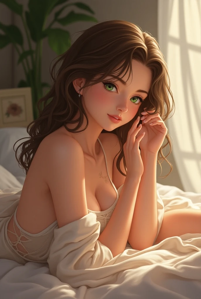 melancholy lighting, quiet, calm, brightness, masterpiece, best quality, 1girl, (JinxLol:1.2), (ultra photorealistic:1.3), (masterpiece:1.4), best quality, ((realistic)), high quality, ultra detailed, ((real image)), ((realistic skin)), ((realistic face)),(illustration:1.05), (beautiful:1.05), (beautiful detailed eyes:1.05), (cinematic light:1.1), full body, precise proportions, 18-year-old girl, skinny model lying next to the bed, hair fluttering in the wind,  tulle, long legs, feet slightly open, buttocks, blush, shyness, collarbone, abdominals, double weave, beautiful and delicate face, fair skin, real skin, (face detail), pores, super high resolution, 8k, parameters Best quality, masterpiece, super high resolution, (Realistic 2.0), More details, detailed skin, white panties, straight brown hair, perfect and well designed eyes, girlfriend, beautiful, beautiful, flowers, studio lighting