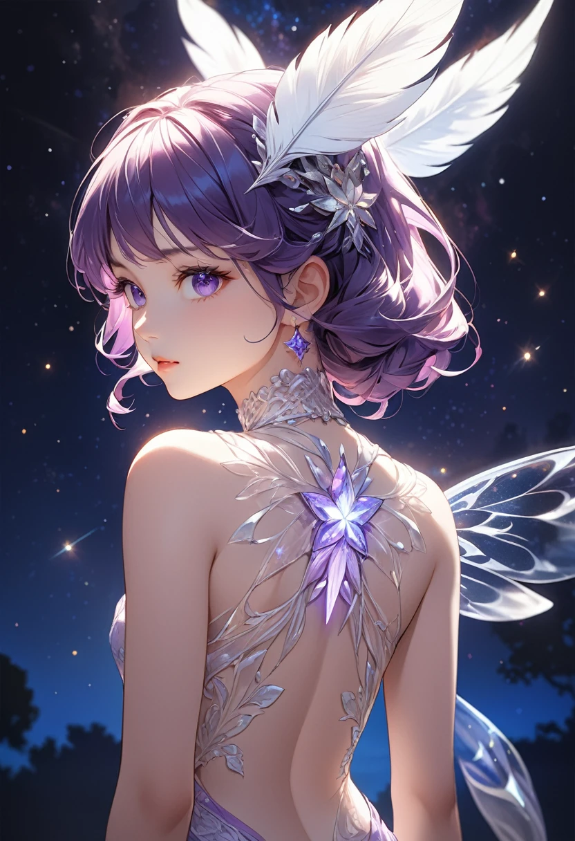 (best quality:1.3),masterpiece,beautiful detailed glow,textile shading,absurdres,highres,dynamic lighting,
intricate detailed,beautiful eyes,
(1girl, solo:1.5),(full body),Pixie cut, sapphire hair, amethyst eyes, fierce, elegant dress,
(backlighting),(face lighting),(looking of viewer),
(Winter)