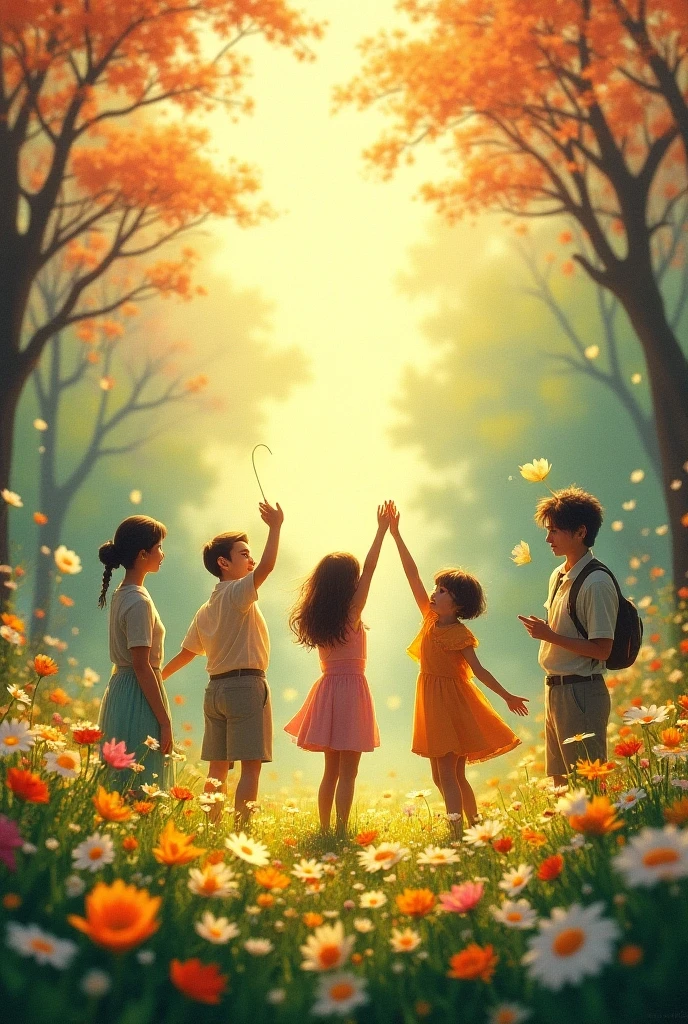 Children taking care of the planet thanks to the love of God
