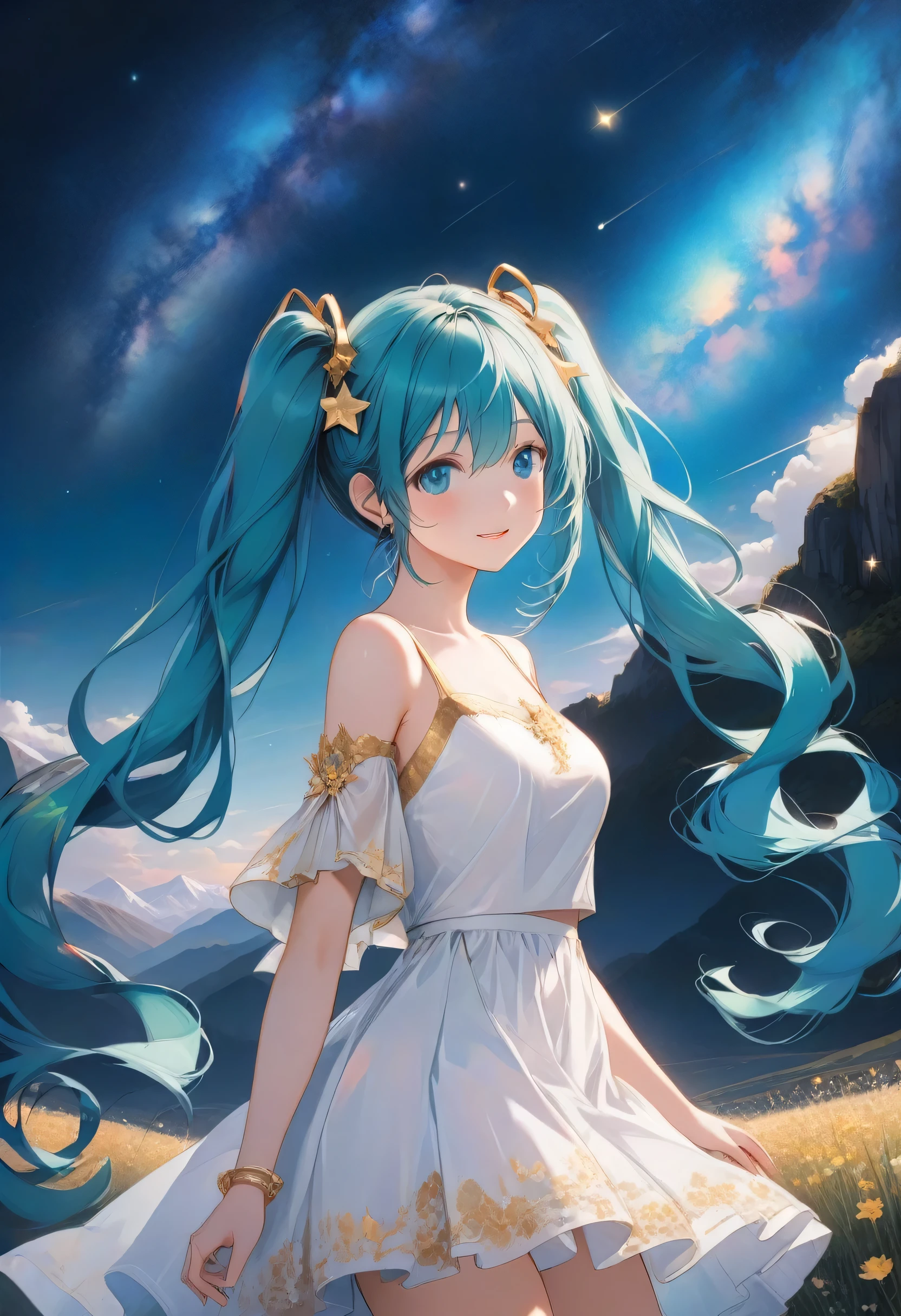 tmasterpiece,best qualtiy,cinematic Film still from,1girl,Cloud Girl,Floating in the sky,closeup cleavage,brightly,cheerfulness,Warm and soft lighting,the sunset,Queen Medusa Douluo Continent