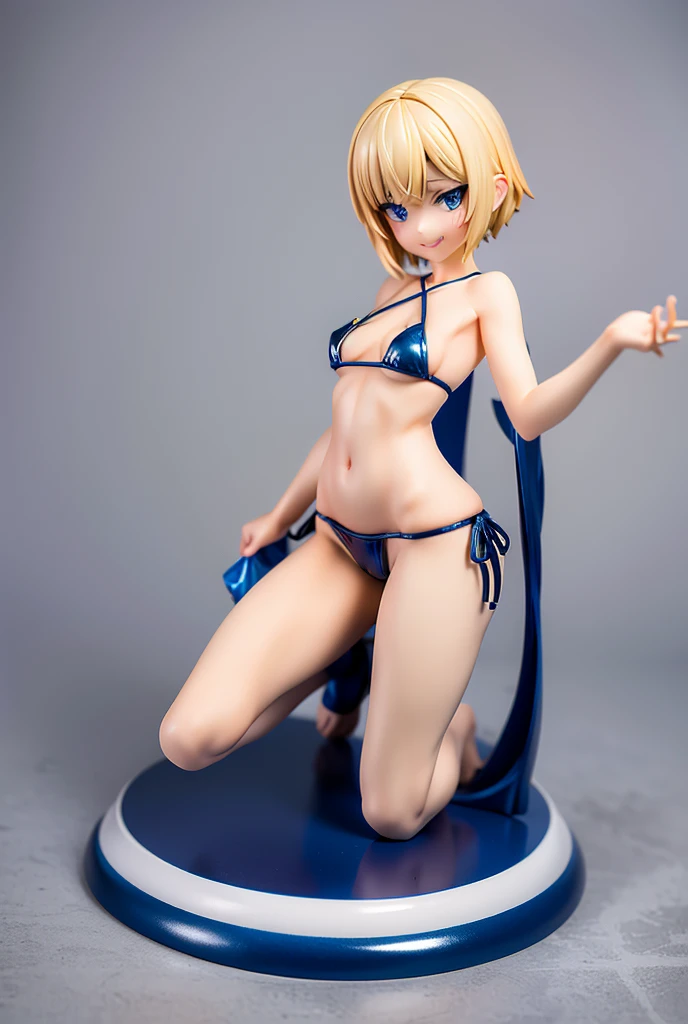 artoria、(NSFW)、(Arms behind the head)、(armpit pose)、tiny chest、(Sweat)、(steam)、(A smile)、(embarrassed from)、(red blush)、Photorealsitic、 Miles looks embarrassed in a blue latex micro bikini、Erotic body、overknee socks、globe stiletto heels、(uterus)、(Love Juice)、(urethra)、a park、Spread legs、(crouching down)、(Opening legs)、(Squat)、(squatt)、(Front view)、