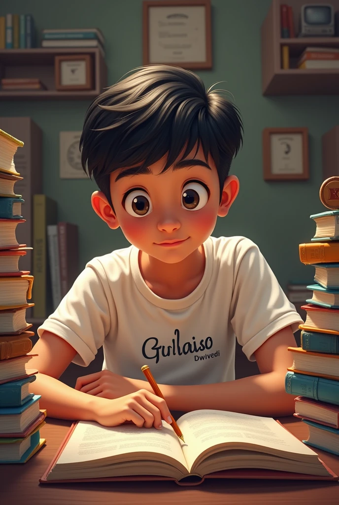 Create a student with a shirt with Estácio written on the updated print on your notebook