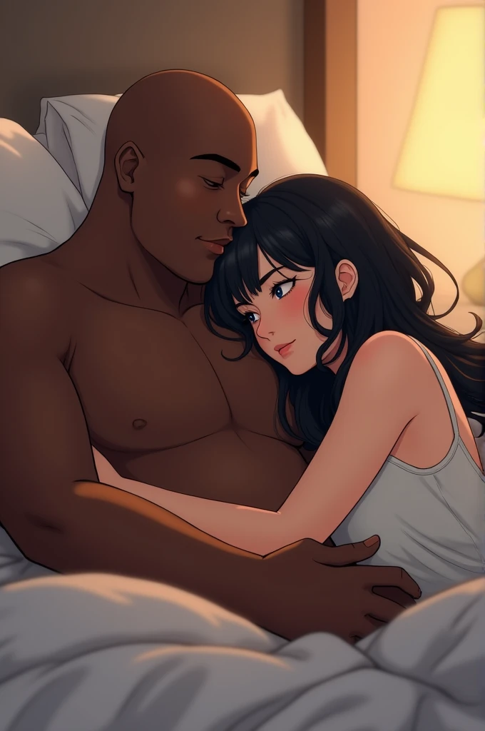 interracial couple making love