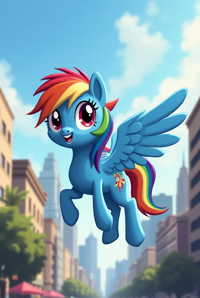 impactful color paint of anthropomorphic Detective Rainbow Dash in a street by night , <lora:Modern_Cartoon_Style:0.4>, highly detailed, vibrant colors , 8k, sharp, professional, clear, high contrast, high saturated, , vivid deep blacks, crystal clear