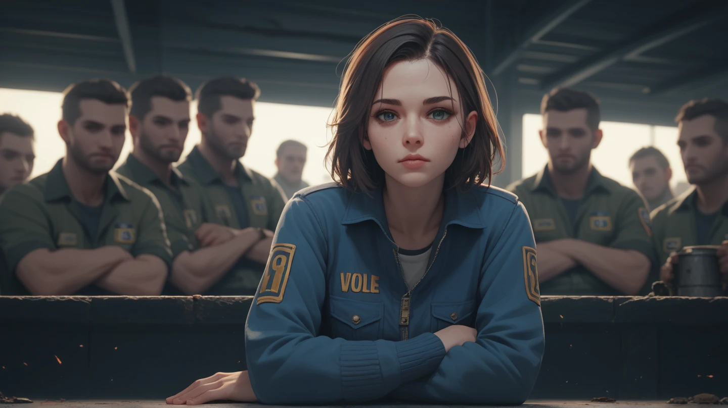 cinematic shot of a sad depressed woman standing in the metro, turtleneck sweater, harbingers style <lora:Harbingers Style v1.1 SDXL :1>