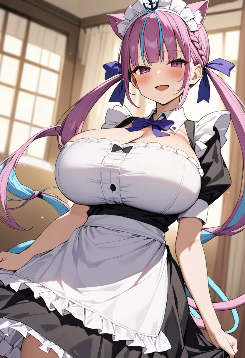 (Ultra-high resolution,masterpiece, Attention to detail, Highest quality), 8K,(aaaqua, twintails, drill hair, maid headdress, cleavage, short sleeves, wrist cuffs),(Blessed,Captivating body、Ultra-detailed skin、Super beautiful eyes、Detailed Background),One girl, (breasts_on_Glass,breast press, against Glass, hands on Glass:1.5),window fog, embarrassed, (white background:1.7), (from front:1.3),(Perfect five-finger), big breasts,nsfw