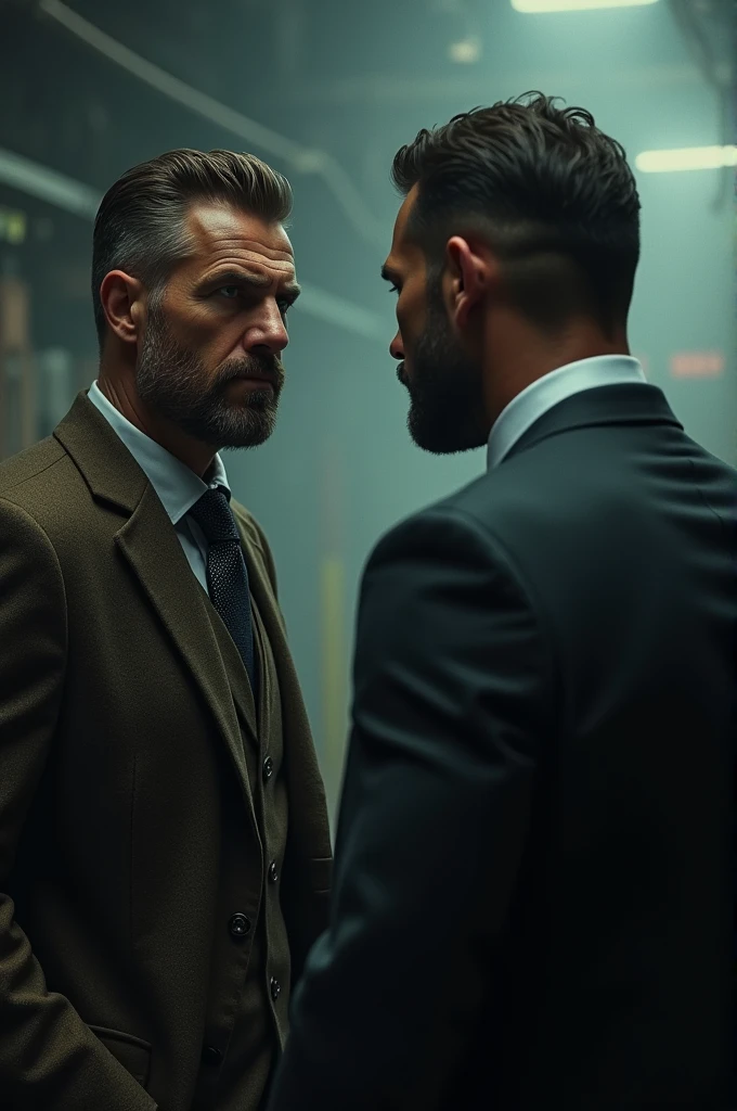 A worker in a fight with a businessman 