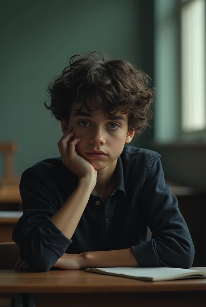 a boy wo looking Crazy ,Unruly and frizzy hai, but looks very and magically smart