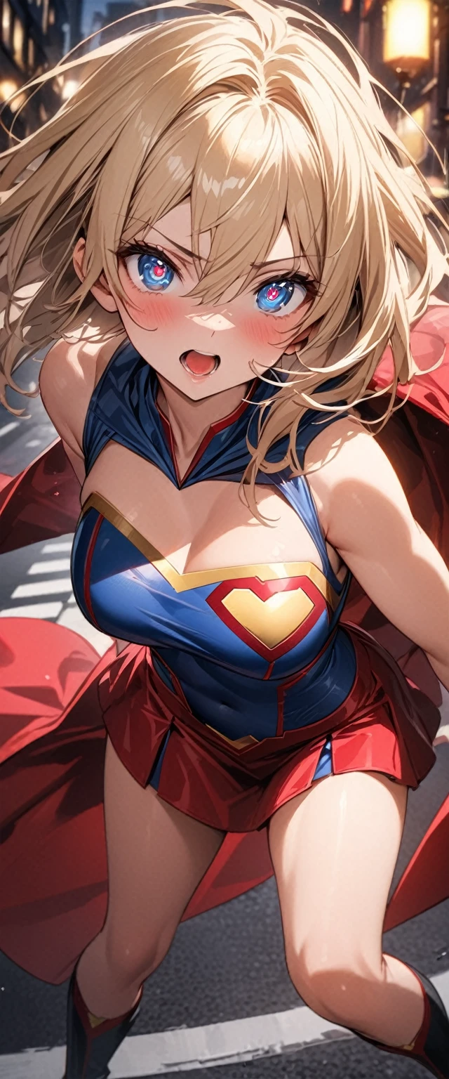 1female，46 years old，Huge breasts， no headwear，独奏，Supergirl，Superman uniform，the ocean， Pornographic exposure，Skysky，the night，  She has long flowing blonde hair， Bare genitalia，Bigchest， From the front side， curlies， ，mostly cloudy sky，（（（tmasterpiece），（Very detailed CG unity 8K wallpaper），best qualtiy，cinmatic lighting，detailed back ground，beatiful detailed eyes，Bright pupils，（Very fine and beautiful），（Beautiful and detailed eye description），ultra - detailed，tmasterpiece，）），facing at camera，A high resolution，ultra - detailed），standing on your feet，Very long hair，legs are open，Emotive expressions，Open-mouthed，Chest sagging，nakeness， Bulge，Expose the genitals，revealing breasts，Camel toes，with no underpants，extremely large bosom，Extremely colorful，Most detailed，fully body photo，The face is well lit，NOWAI