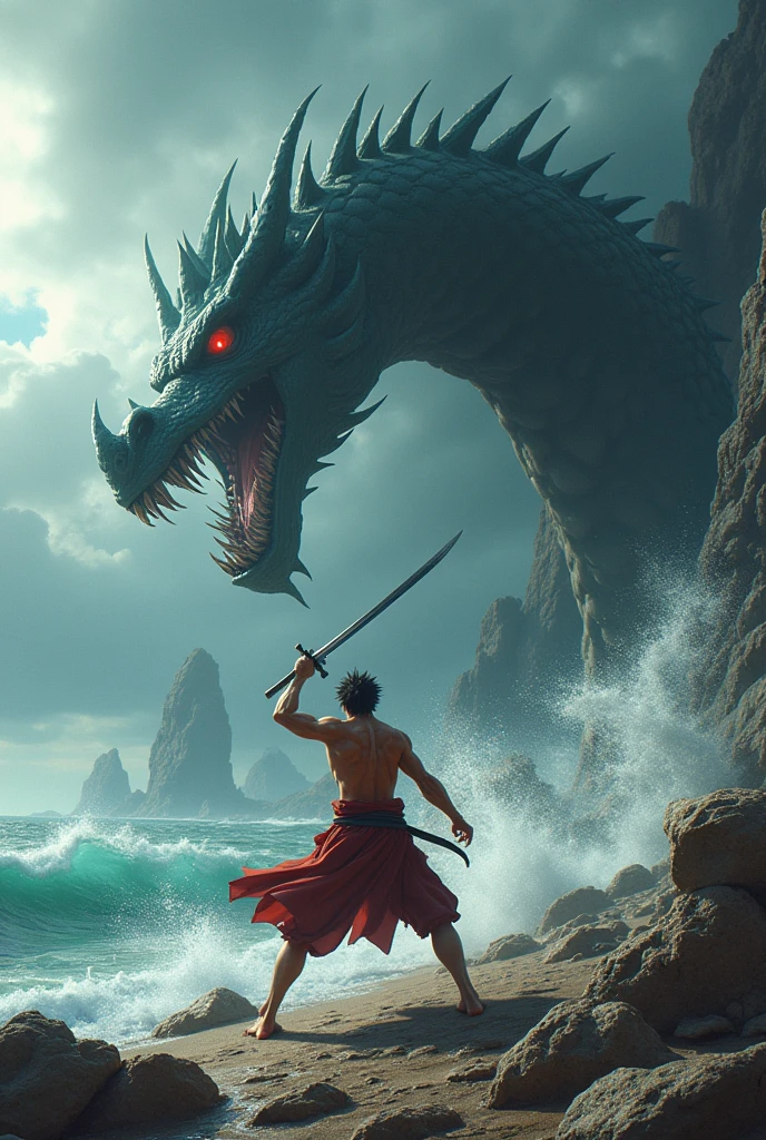 Name:orochi
Gender:male
Height:100miles
Weight:20000 tons
Age:100
Appearance:giant snake Kaiju huge fangs in the water a lot
Origins/Backstory:enemy of godzilla(gojira) also sometimes ally has powers of a black atomic breath has Godzilla like plates for his charge up this snake Kaiju has huge fangs and can break the worlds giantess iron bar with just one bite
Abilities:black atomic breath atomic coil can reason with Godzilla when needing help
Weakness(es):female Kaiju in heat looking to mate weakness electricity
Additional info:he is as old as Godzilla and is a rival and a ally just like king to godzilal