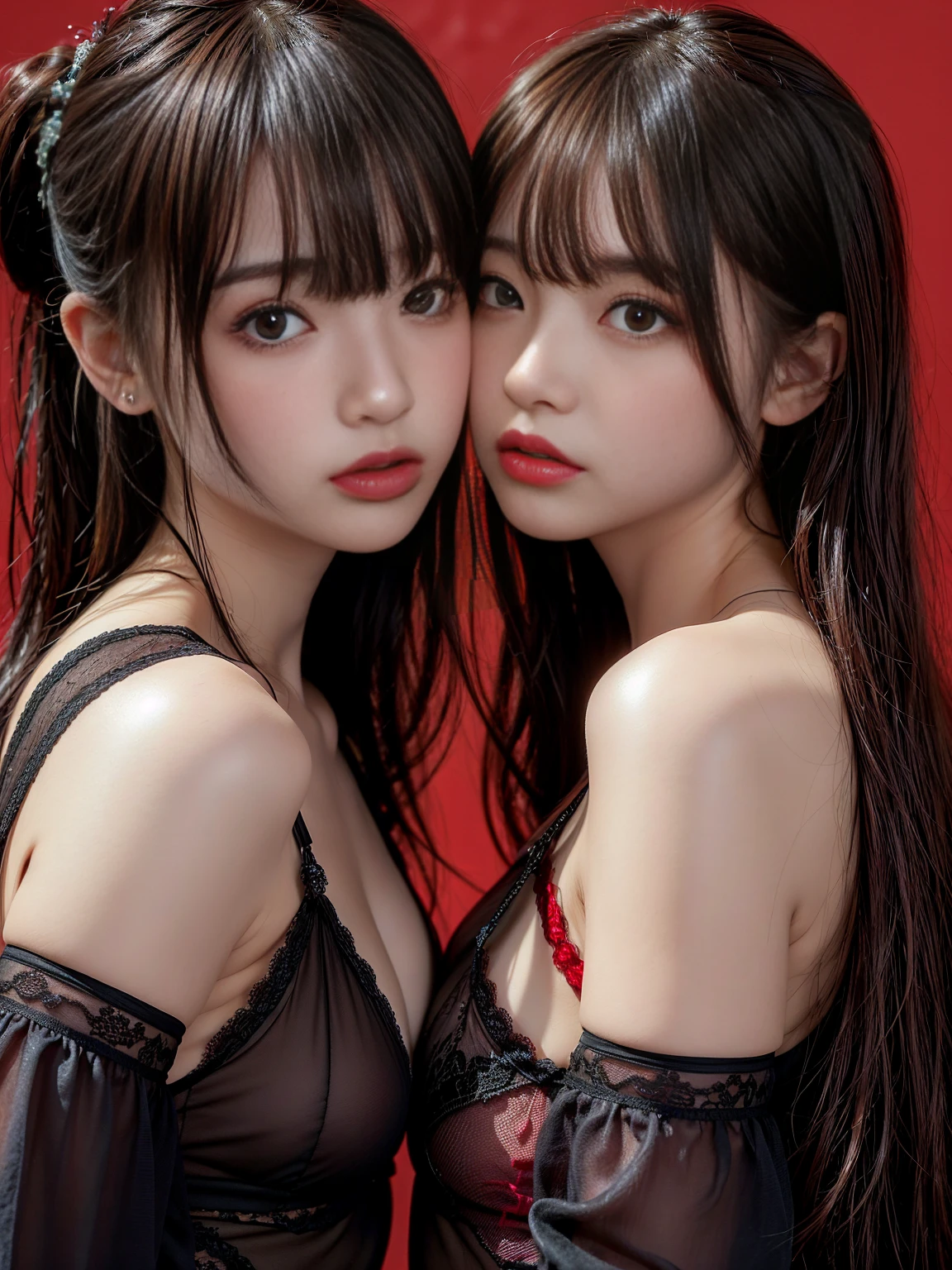 (masterpiece:1.2, Highest quality), (Realistic, photoRealistic:1.4), Beautiful illustrations, (Natural Side Lighting, Cinema Lighting), Browsing Caution,
View Viewer, (Bust up shot)、Front view:0.8, 1 girl, Japanese, high school girl, Perfect Face, Cute and symmetrical face, Shiny skin、
(Semi-short cut hair, Side Lock, Light pink hair), Parted bangs, Emerald green eyes, Long Eyelashes, (Big Breasts:0.8),
Beautiful Hair, Beautiful Face, Beautiful fine details, Beautiful clavicle, Beautiful body, Beautiful breasts, Beautiful fingers, Beautiful nipples、Beautiful armpits、Beautiful, perfectly aligned teeth、
((A cat suit with attention to detail、(Pastel red floral lace panties、Mini checkered pleated skirt、Black garter stockings)、Shyness、(Open your mouth:1.3)、Red bow tie、Earrings、(topless:1.2)))、
(station、Airport、couch、on the train、Bright windows、handrail)、 (Troubled face、Upward glance), (The skin is moist and wet:1.2)、(Semen is on it:1.6)、(Blowjob、lick、Touching your dick:1.6)