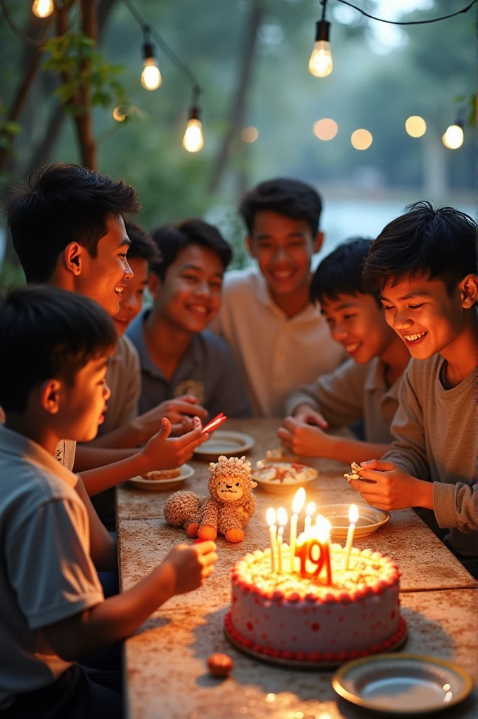 a family party with several people