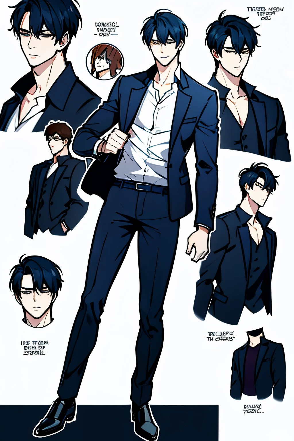 Go Eunhyuk from the Webtoon called Operation True Love, concept art, character concept, handsome main character, suit, school uniform, white shirt