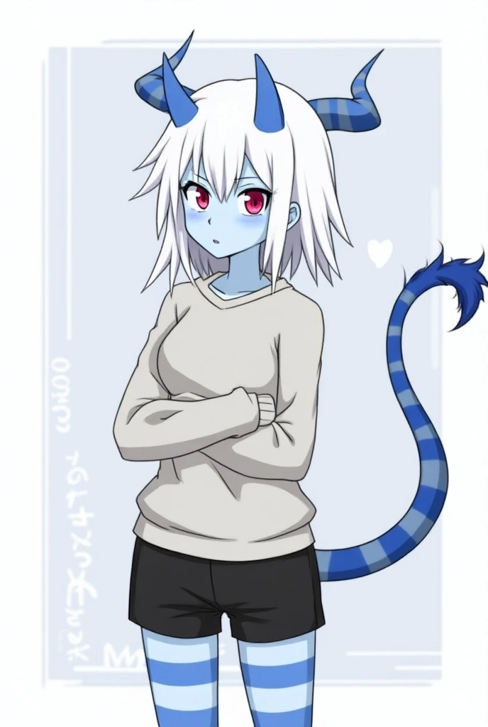embarrassed face, sharpen nose, blue eyes, blushing, looking at viewer