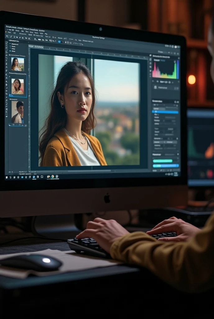 Video editor creating advertising Video for painter