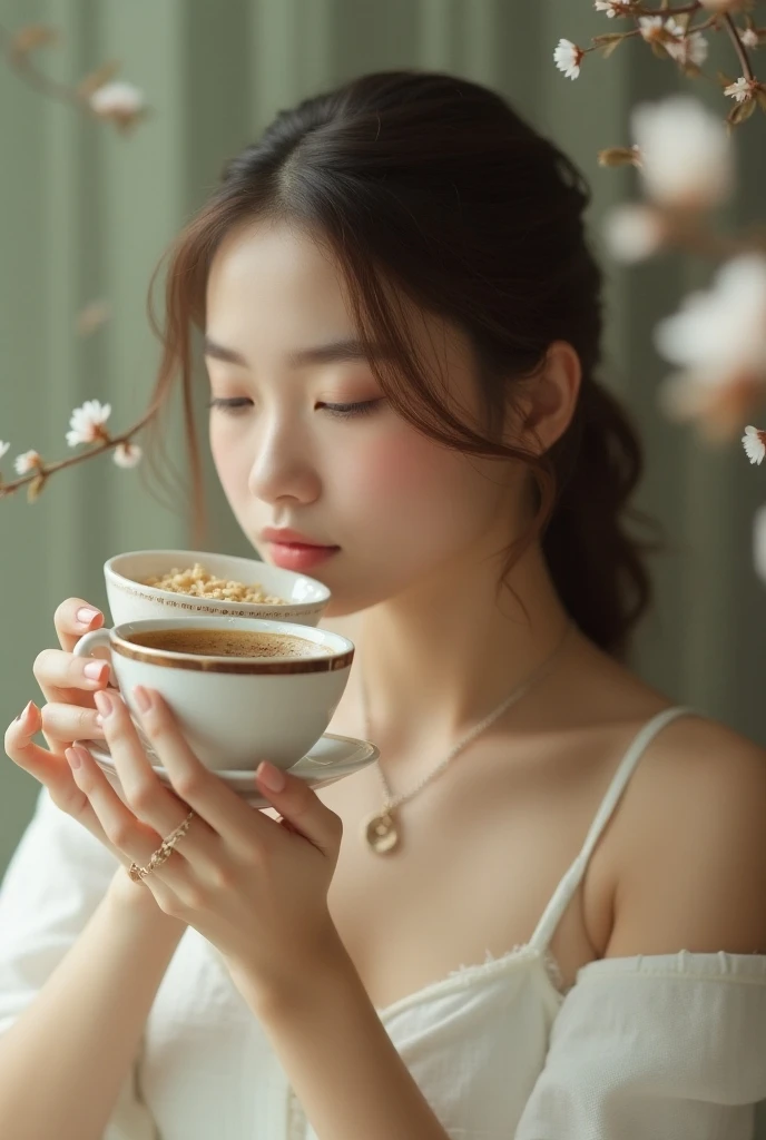 Woman drinking tea