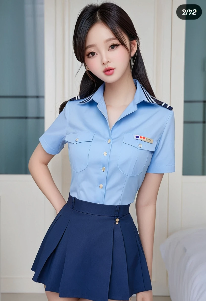 wildlife, photorealistic, (best high quality:1.5), work of art, (8k), extremely detailed masterpiece, (tall details:1.4), solo, ((HotLexi)), ((Korean Ulzzang girl with 24 years old)), (work uniform), (perfect model face:1.4), (body of a hot with the shape of a perfect hourglass),