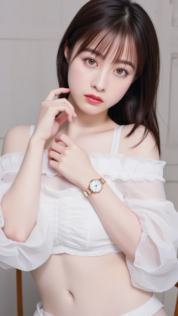 Kanna Hashimoto,One Woman、beautiful、Perfect looks、Pale turquoise eyes:1.3,((large breasts))、Perfect balance,(Please redeem: 1.1), (Realistic: 1.1), (photograph: 1.1), (Very detailed: 1.1),((NSFW)), ((beautiful nipples)),((Completely naked))