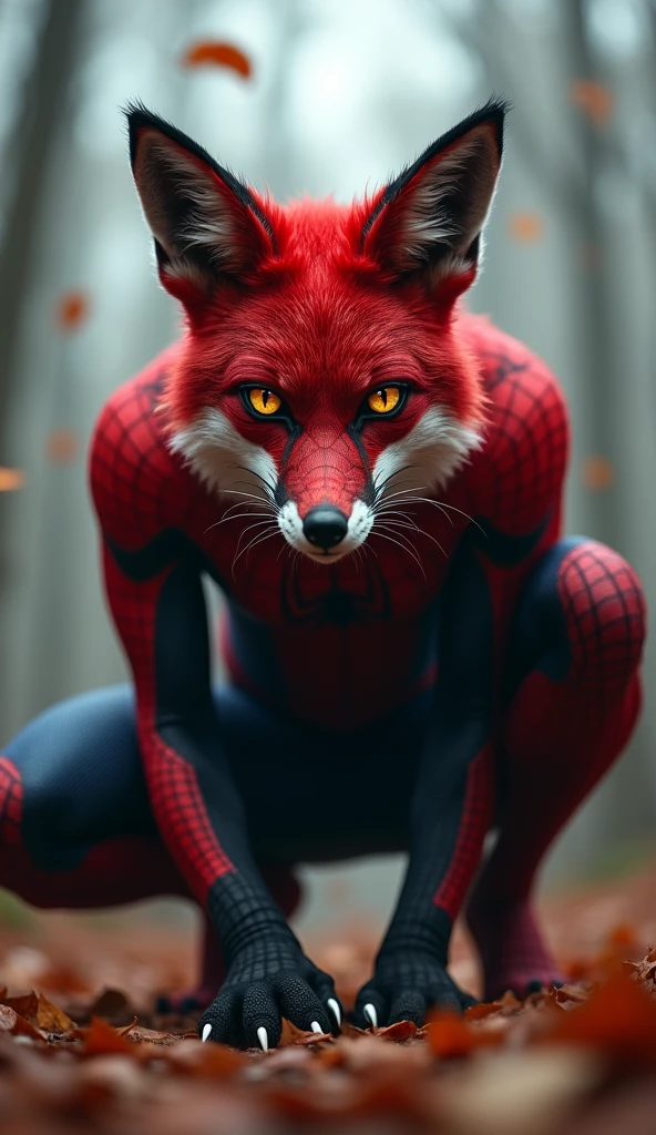 A burly red cat in the shape of Spiderman