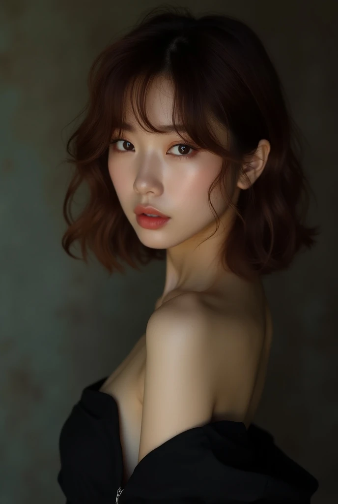 (Realistic, Photorealistic: 1.37), (8k, RAW Photos, Top Quality, Masterpiece: 1.2), (Realistic Lighting)), Clear Focus: 1.2, 1 Girl, Perfect Body Beauty: 1.4, Slim Abs: 1.1, ((Dark Brown Hair, Big: 1.3)), (Accent Dress: 1.4), (Outdoor, Night: 1.1), Street, Slender Face, Fine Eyes, Double Eyelids, absurdity of exposed cleavage, messy hair, floating hair,