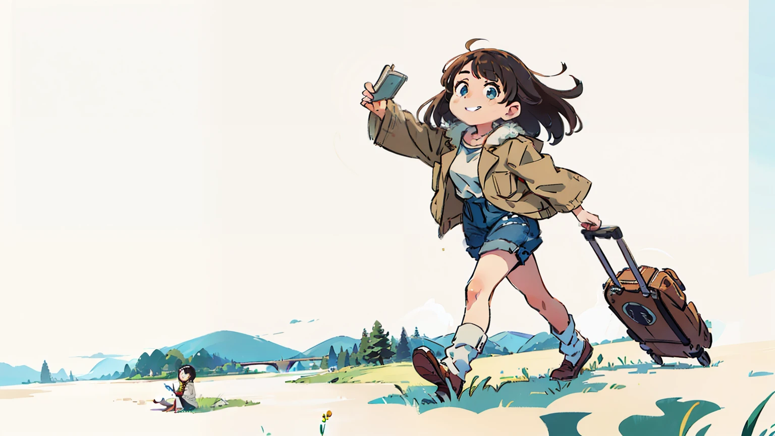 masterpiece, best quality, highres, gloria1, 1girl, gloria \(pokemon\), brown hair, solo, backpack, brown eyes, tam o' shanter, grey cardigan, pink dress, short hair, green socks, socks, brown bag, bob cut, bangs, long sleeves, collared dress, <lora:gloria_(pokemon)_v1:0.6>,
masterpiece, best quality, <lora:giantess:1>, country, mountain range
destruction, craters
GTSGiga, size difference, giga giantess, 1girl, solo, giga giantess kneeling over a mountain:1.5, giga giantess looming over a tiny mountain, legs spread:1.5, , blue sky, looking down, outdoors, (gts:1.2), (in distance:1.2), standing, highres, detailed eyes, perfect eyes, beautiful eyes, perfect face, distant view, full body
BREAK (16k, highres, high quality, masterpiece, ultra detailed, perfect lighting:1.1), 1girl,