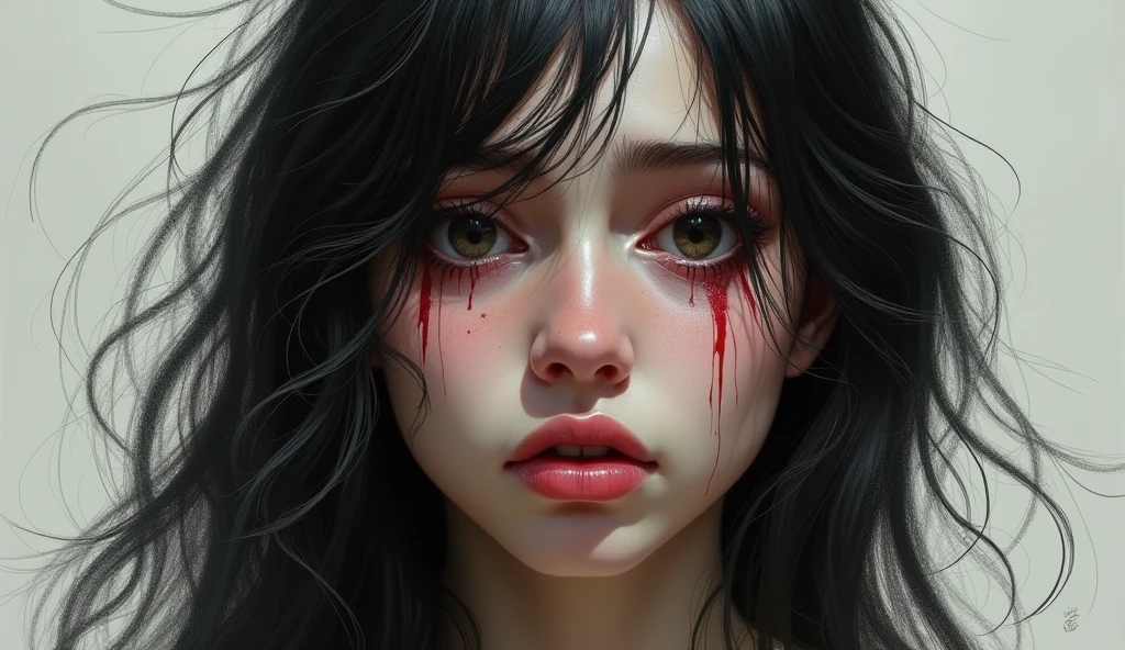 (photorealism:1.2), a pretty girl with a scar over 1 eye