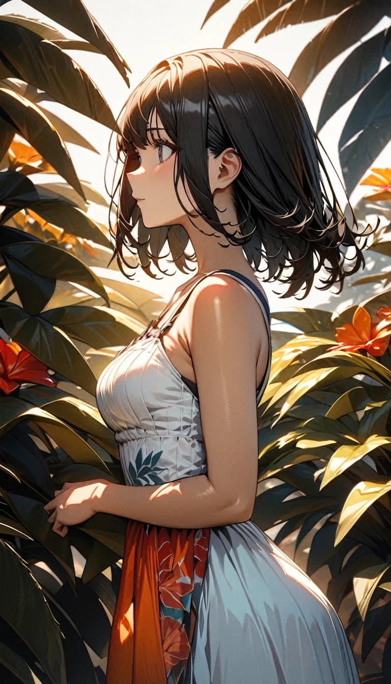 realisticlying、(10 years old female child)、Outdoor Fashion、Emphasis on backward buttocks、Dynamic close-up looking up from under a ginkgo tree、Beautiful autumn leaves、Slightly larger breasts with an emphasis on cleavage、Versatile sexy poses、The sky turns red at sunset、Face smile