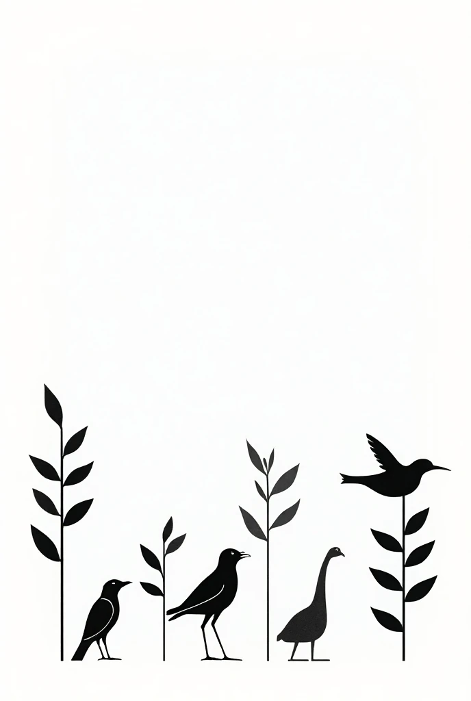 simple black and white cover design with animals