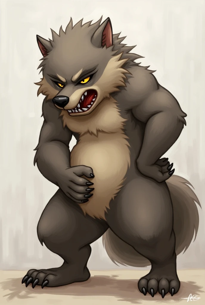 Solo, male, (((feral, canine))), newfoundland dog, muscular, by bebebebebe, ((rape face)), lifting leg, showing off balls, looking at viewer, forest, penis