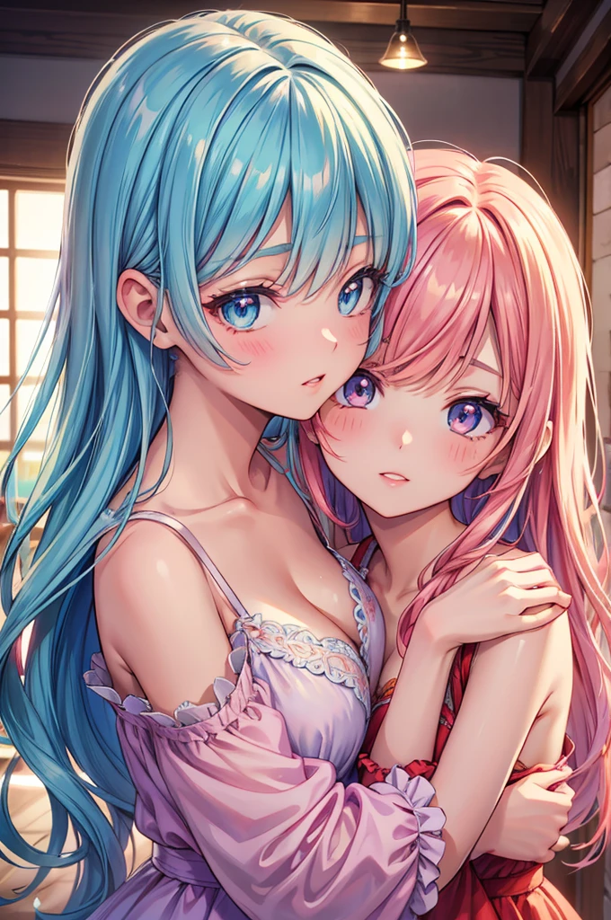 Nekomiya Nono,white underwear,Girls kissing with tongues