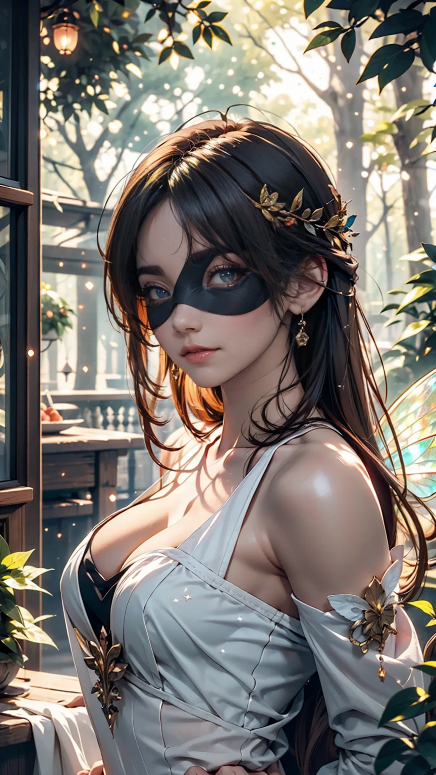 realisticlying、、、Sideways view、(Emphasis on the thighs)、Medieval Italy(Super close-up from below)((Wearing the Venetian Mikloy((Masquerade))、Wearing a red dress in medieval Europe、Ancient castles in Italy、Cleavage Emphasis Colorful Sexy Pose