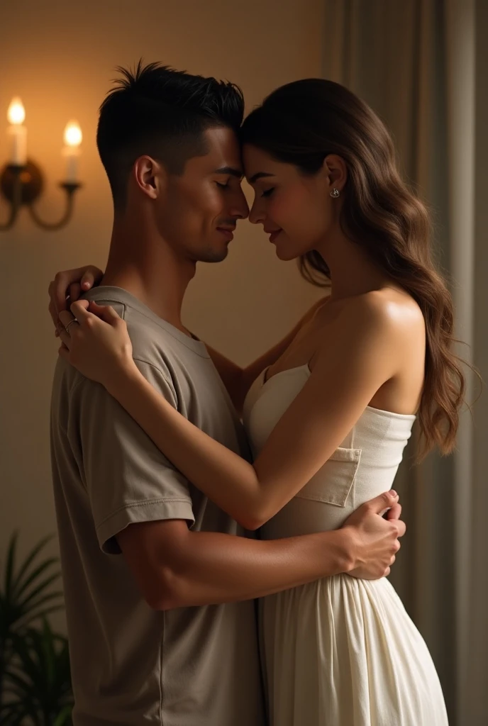 (Prompt) (FotograFia de casal),(estilo realista),(Masculino e Feminino),(Relacionamento amoroso),(expression of tenderness),(sincere emotion),(romantic decoration),(beleza natural),(soft-lighting),(Artistic background),(intimate scene),(tons de cores quentes),(attention to detail),(Natural and relaxed pose),(Qualidade Premier),(realismo cativante). Mulher loira nova com cabelo loiro encaracolado, Grande sorriso, mama grande, impeccable face, perfection, Uma mulher elegante em um vestido de noiva bonito, modelo detalhado, 300mm, F/2.8, 4k, planejar retrato grande, Fundo do parque, volumeric lighting, artsy photography, perfect hands, Rosto perFeito, Corpo perFeito com curvas."