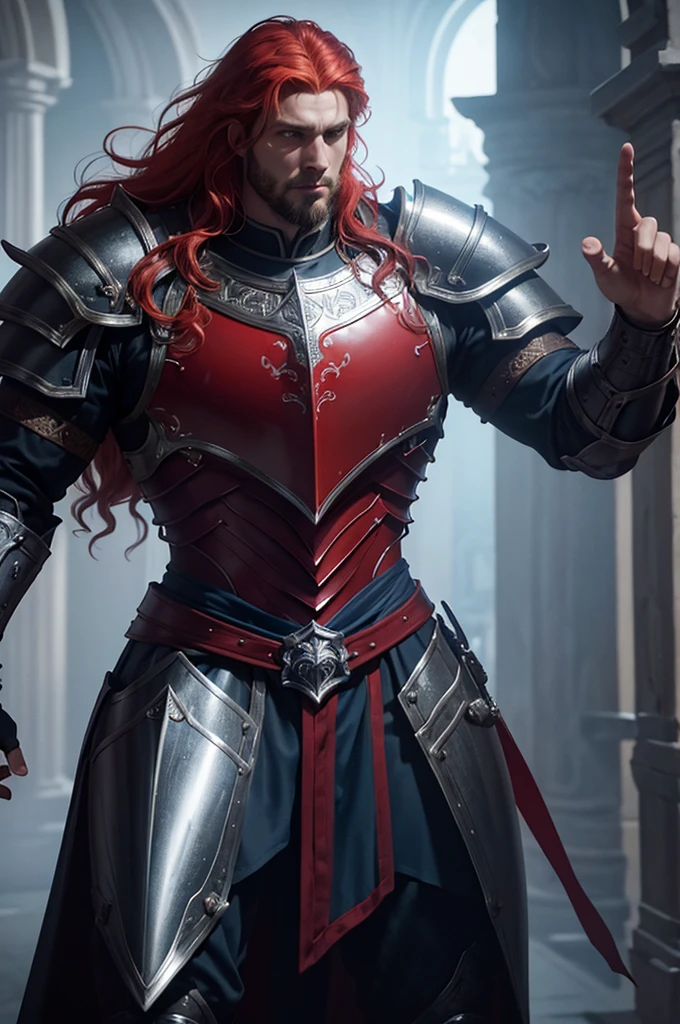 renaissance style, UHD, perfect composition, ((Extremely realistic)) ((Extremely detailed)) ((anatomically correct)) full body shot of a (stern) (rigid) 38-year-old (leonin) man ((Paladin)) with (((Red mane))), wearing ((White surcoat with blue lining over plate armor))), ((intimidating pose)), black background, greg rutkowski, Robert Oxley, concept art, vfx, intricate, high detail, 8k resolution, hyperrealistic, chiaroscuro, full body shot, complex, textured, trending on /r/art, anatomically correct, octane render, fantasy, medieval, very beautiful, atmospheric perspective, hard lighting, epic, powerful, rule of thirds, -ar 16:9, -stylize 60000, -quality 5, more detail XL, ultraphotorealistic