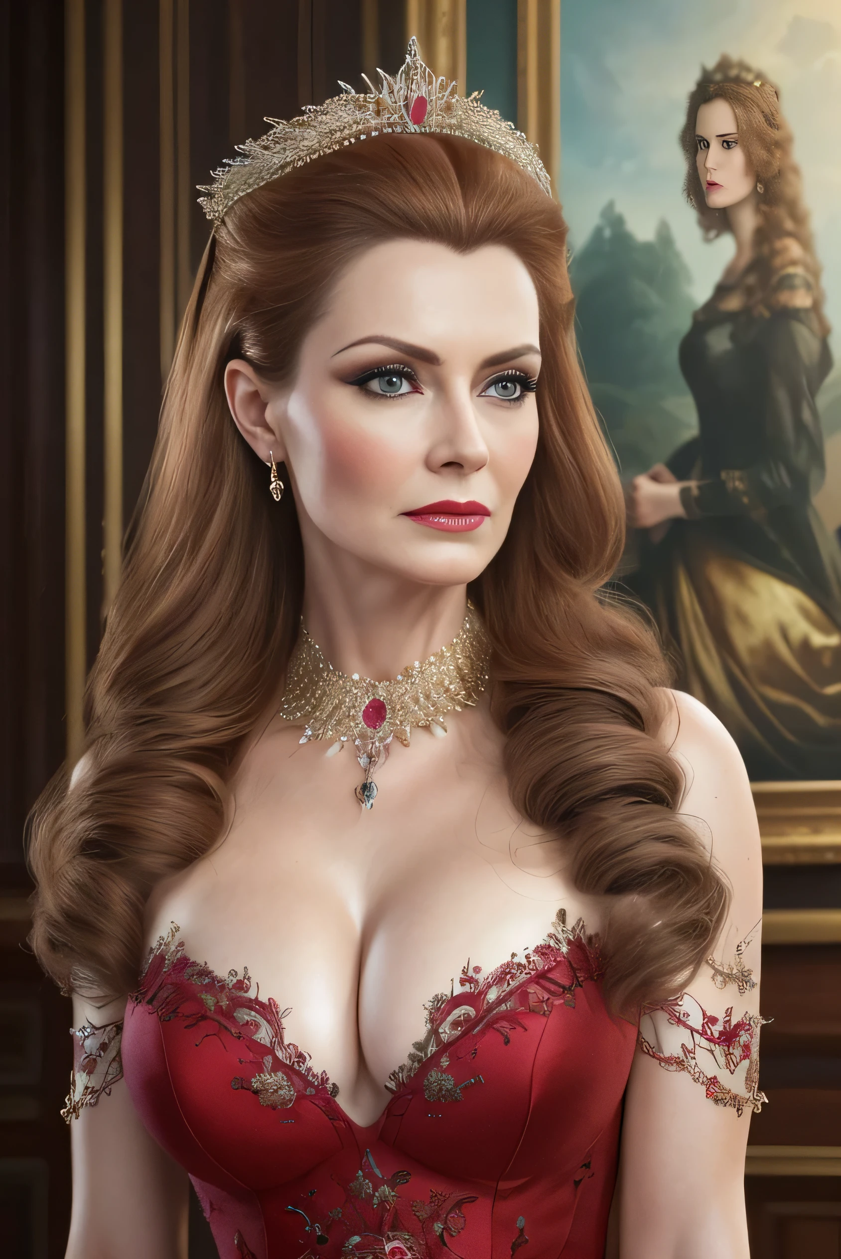 (Best Quality,4K,8k, High image quality, upper body, Artwork :1.2), very detailed,(Realistic,photoRealistic,photo-Realistic:1.37), Hall for people 60 and over々Barrel Madame, queen ,Dominant Expression , (Nancy Patricia D................'Alexander Pelosi:1.1), Elegant People for Mature Women Over 60 , Ample curves, Wrinkled face , short hair , Intense aura, Sublime Dominance, real faces using AI technology , Lingerie in different colors , In the bedroom, In the garden, See transparent lingerie , wear panties, make your bra visible, good, I' I'm looking forward to it , Show me your ass from behind