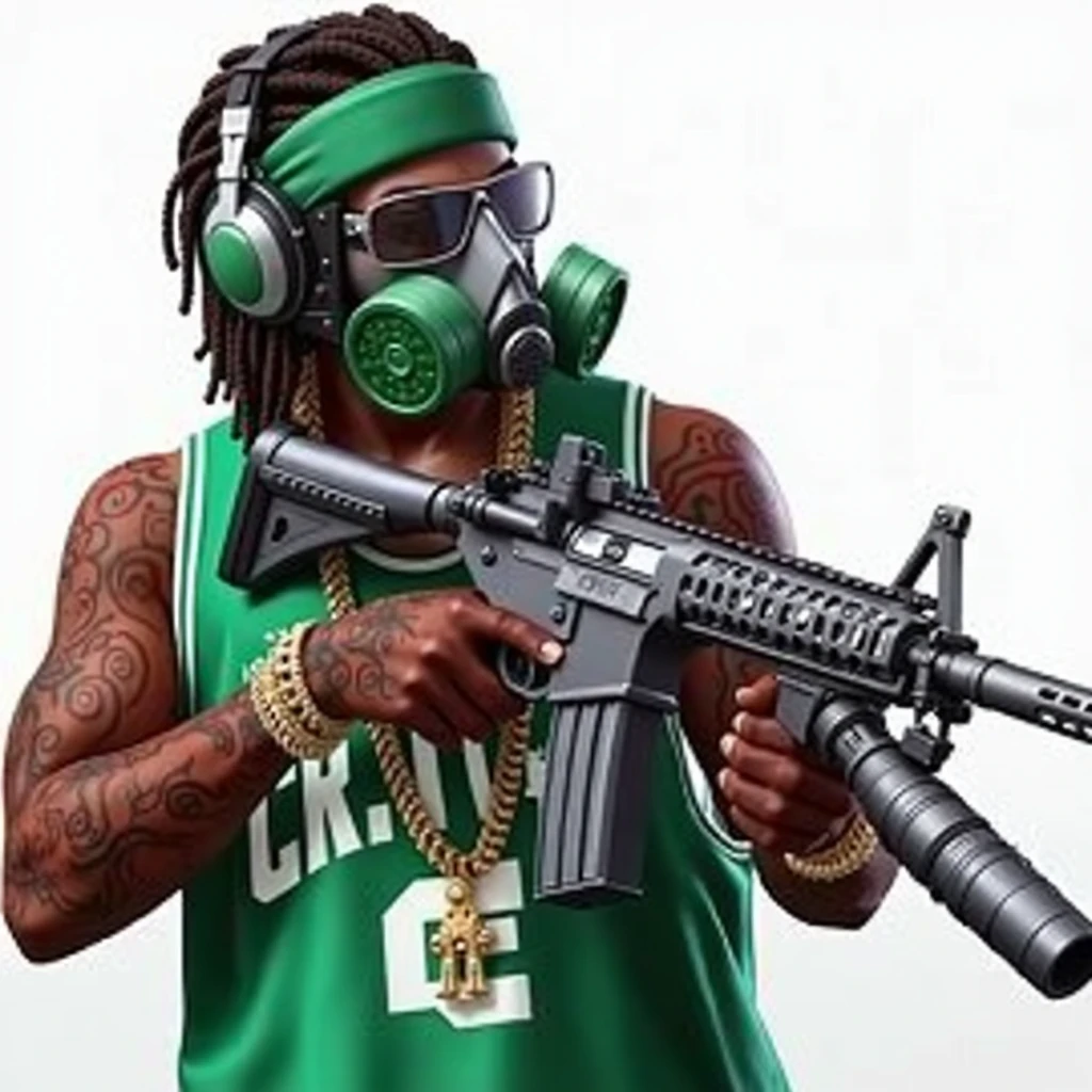 Based on this image I need a white thug in that style - SeaArt AI