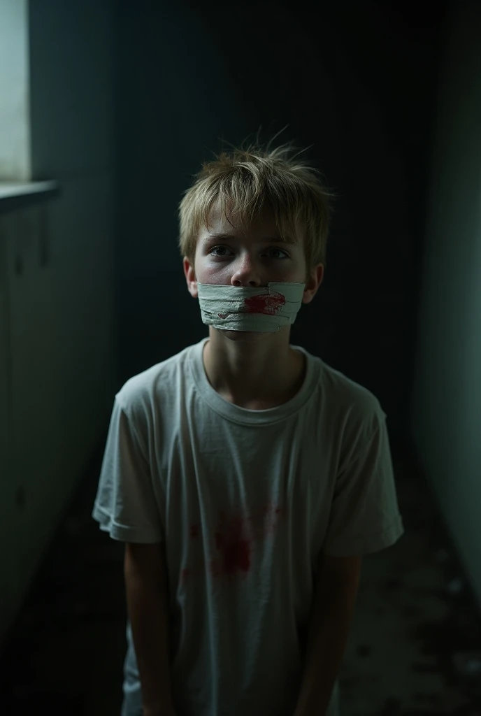 A high school boy wearing a soccer jersey was kidnapped, his hands tied behind his back and his mouth gagged with duct tape.