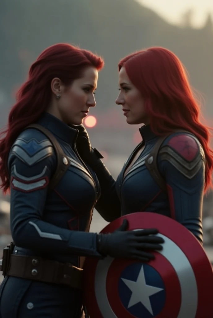 Black widow kiss captain America