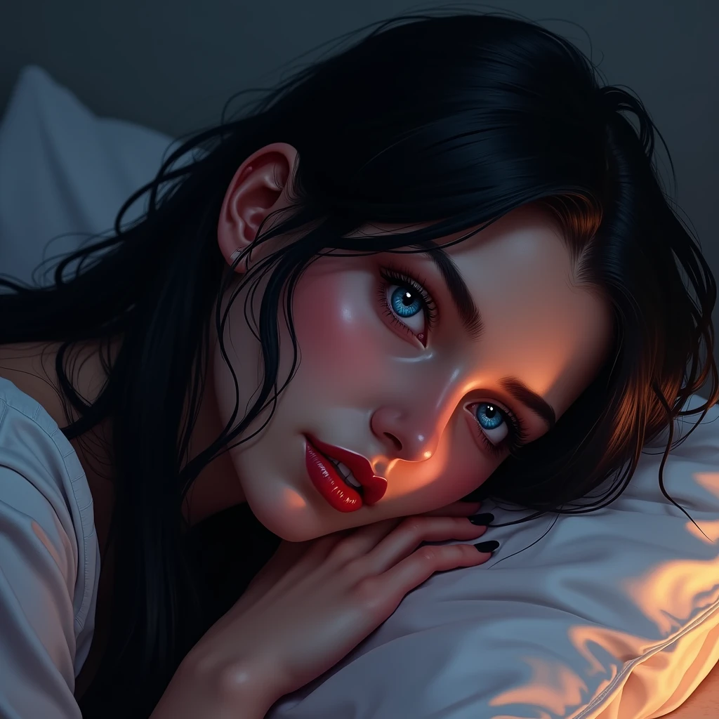 A dark-haired,bedroom,The shirt,huge tit,sleep,