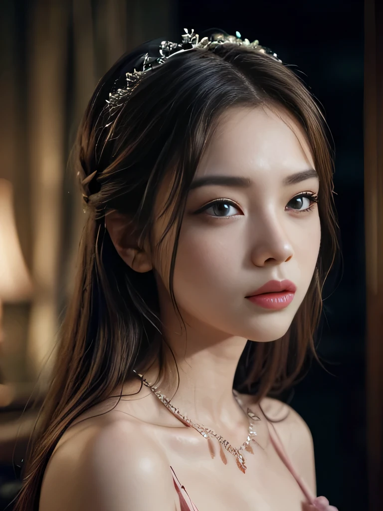 best quality, masterpiece, highres, 1girl,china dress,hair ornament,necklace, jewelry,Beautiful face,upon_body, tyndall effect,photorealistic, dark studio, rim lighting, two tone lighting,(high detailed skin:1.2), 8k uhd, dslr, soft lighting, high quality, volumetric lighting, candid, Photograph, high resolution, 4k, 8k, Bokeh