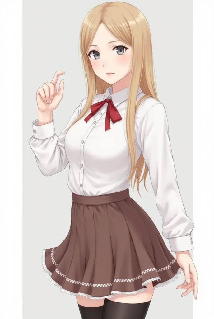 best quality, ultra high resolution, (realistic:1.4),(RAW photos:1.2), (realistic:1.4),(masterpiece:1.4),(best quality:1.4),ultra high resolution, ((mature_female)), 속clothes, blonde_hair, alone, panties, twin tail, chest, school_have, skirt, long_hair, co~toeRed_nipple, bag, ~to, large in size_chest, backpack, printed_panties, shirt, White_panties, blush, randossel, kindergarden_Uniform, hair_~ between_eye, laugh, clothes_lift, yellow_hat, White_shirt, Red_skirt, long_slee~toes, sweatdrop, have, school_Uniform, skirt_lift, pleated_skirt, (sweat, full-face blush, netorare, corruption)