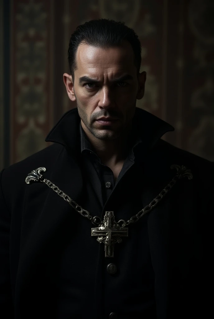 Gothic style close-up photo of th3o a man, wearing a gothic outfit, in a cemetary, looking at viewer, <lora:Theo_James_SDXL:.9> . Dark, mysterious, haunting, dramatic, ornate, detailed