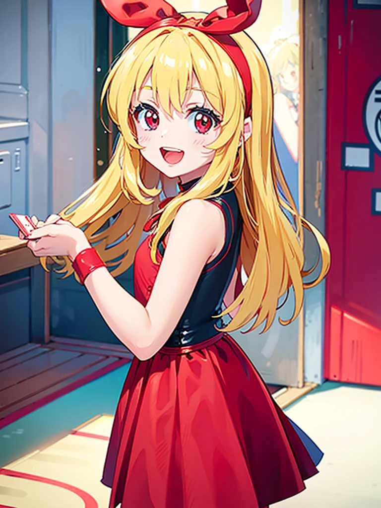 (RED Ribbon on HAIRband:1.2),(masterpiece, best quality), (bishoujo:1.3),UltraSmile, 1girl, ((looking_at_viewer)), depth of field,China Cheongsam, random Color Clothes
BREAK,
1girl,
************,
red eyes,
Blonde hair,
BREAK,
(Fighting pause),
(full face),
(open mouth),
RED eyes,
smile,