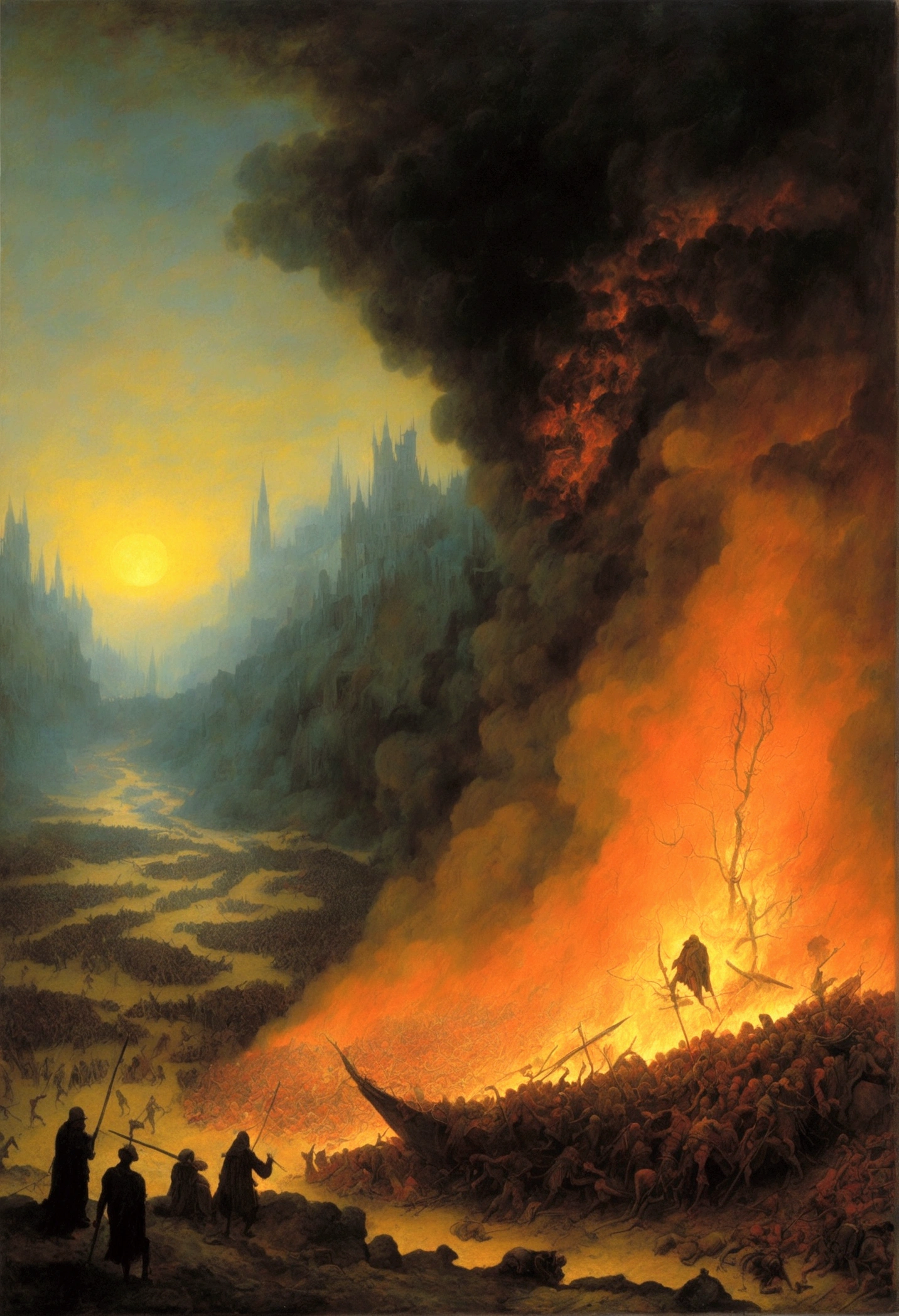 Dark fantasy movie poster, bauhause,