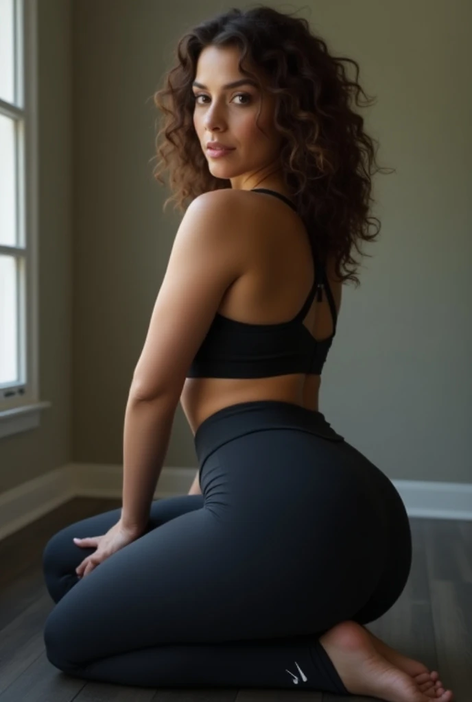 Full body recording, doing pushups, Barefoot, , very big muscular calves and legs,  ROH, analog, Nikon Z 85mm,((best quality)), ((Meisterwerk)), ((realistisch)), Fitness-Influencer, dunkel braune glatte lange Haare, she shows her toned body, starke Beine, strong curvy body, very large muscular calves, sie zeigt ihre Waden und spannt die Muskeln an flexing Legs and calves, Leg and calves Fokus, Sanduhren Figur, Wear dominatrix seduction outfit, seductive pose, Schlafzimmer,Komplizierte Details, Sehr detailliert, scharfer Fokus, wahres Leben, ultra realistisch, Fotorealismus, Fotografie, 8K UHD, Fotografie, SEMI-SILHOUETTE Licht