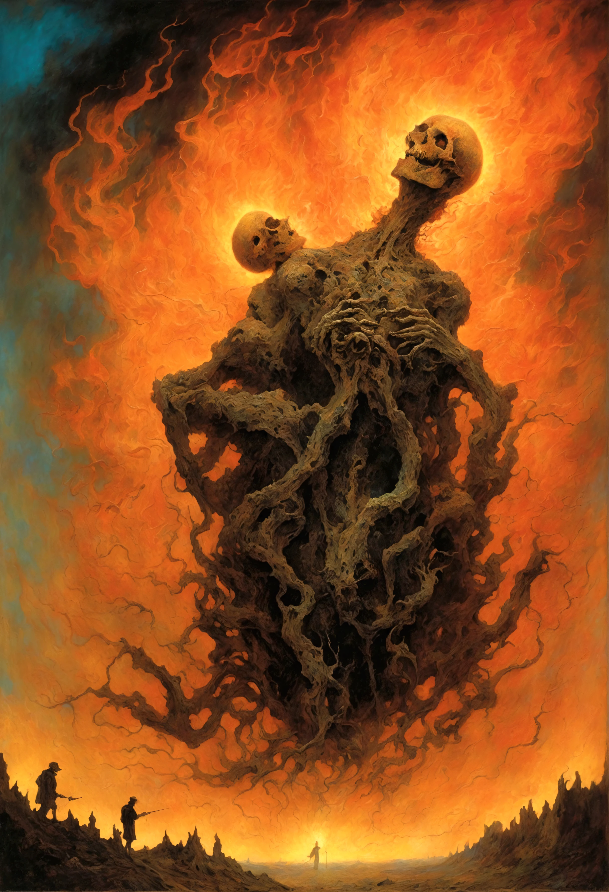 Mythical creatures, author: Dzislaw Beksinski and Vincent van Gogh, Burning Dead 、universe