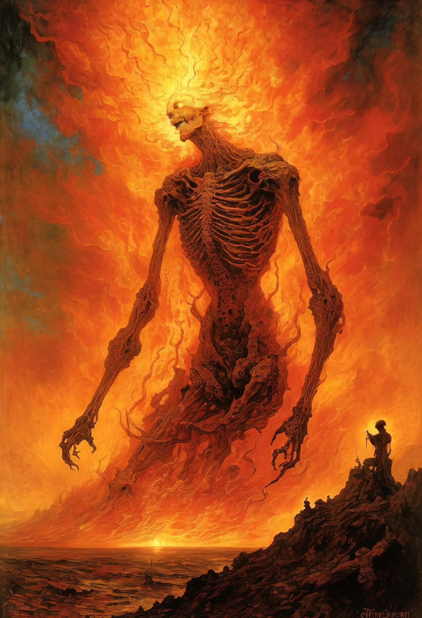 Mythical creatures, author: Dzislaw Beksinski and Vincent van Gogh, Burning Dead 、universe