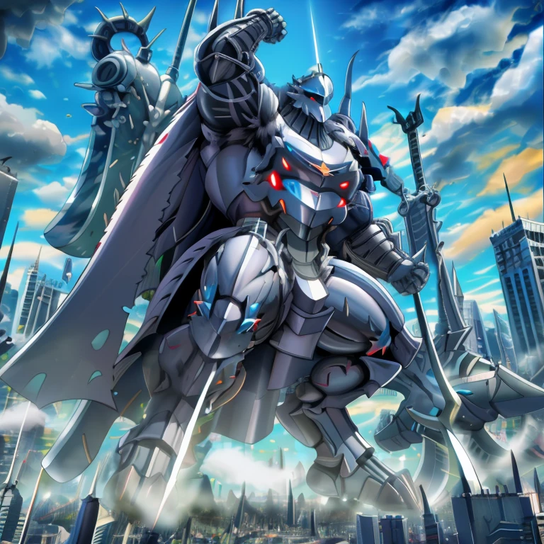 - demon lord dragon batzz
- masterpiece. official art. 8k. best quality. detailed full body. full body.

- dominating demon lord dragon batzz. demon lord dragon batzz is over 1000 meters long. focus GIANT mechanical Muscular demon lord dragon batzz is trampling the city. Looking down. macro. stomp. Low-angle perspective. emphasizing the immense size.

- smoke and flames rising from the destruction in the city)

- wearing a full-face helmet. high-tech bio-mecha armor. real texture material. whole body shines like metal. Wearing cyberpunk mecha. emphasizes the muscles. suit fully made of metal. intricate armor. Robotic suit. suit fully made of metal. cyborg. Powered exoskeleton with the same design as demon lord dragon batzz.

- Detailed head. Detailed Body. Detailed abs. gigantic muscles. HYPER MUSCLES. Gigachad Muscular. big muscle. pecs. triceps. traps. unusually developed muscular body. body full of huge muscles. showing off muscles. pectorales enormes. Exaggeratedly huge muscles. huge muscles. long legs.

-NJfurry. demon lord dragon batzz wears a long silver cloak.The claws are sharp. 5 toes.

- SILVER color hyper penis. hyper SILVER penis. big penis,

- melee weapon, weapon, armor, plate armor, sword, floating weapon, anthro, knight, clothing, helmet, detailed background, white fur, claws, dragon pauldron,

- Silver Samurai, full armor, cyborg, science fiction, combat helmet, 
- robot, mecha, holding, holding armor, holding weapon

- by null-ghost
- demon lord dragon batzz