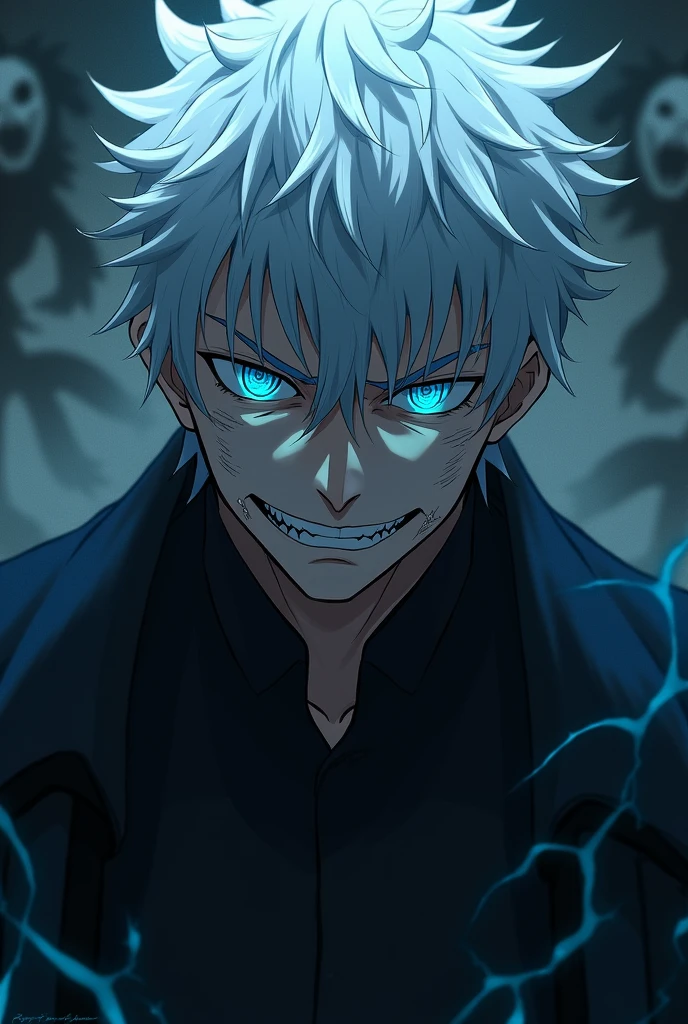 Gojo with evil eyes

