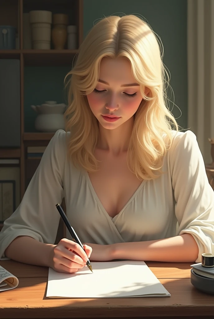 homeoffice room and gorgeous woman working --auto --s2